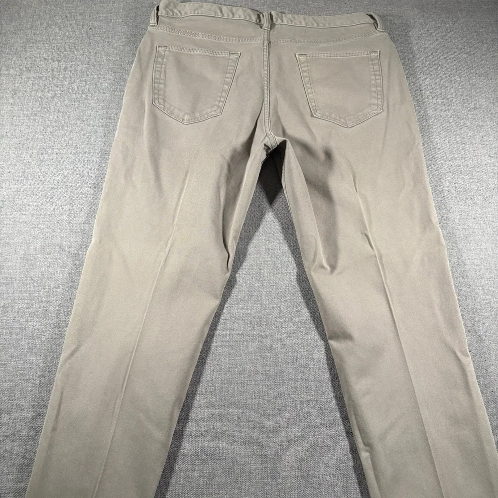 Banana Republic Traveler Pants Mens‎ 35x32 Khaki Taupe Slim Fit Chino Stretch